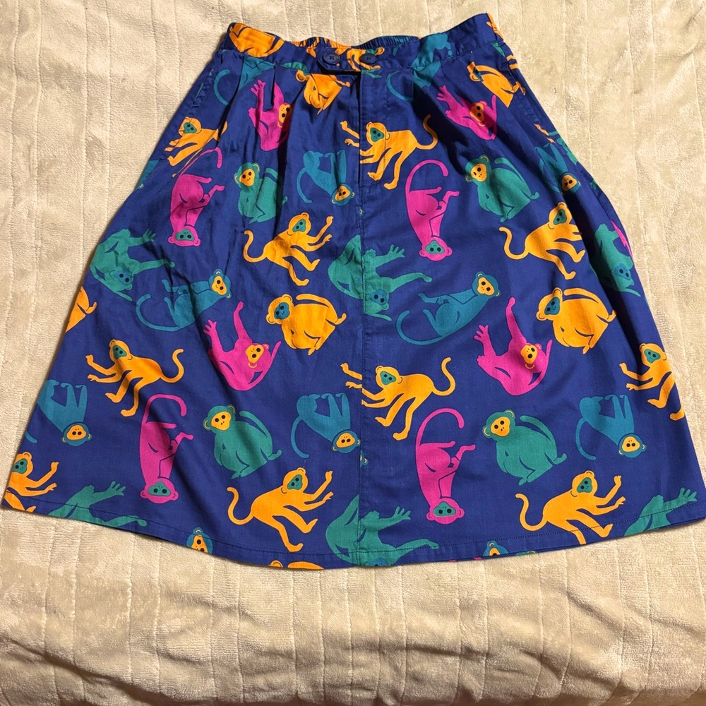 ModCloth Colorful Monkey Print skirt M